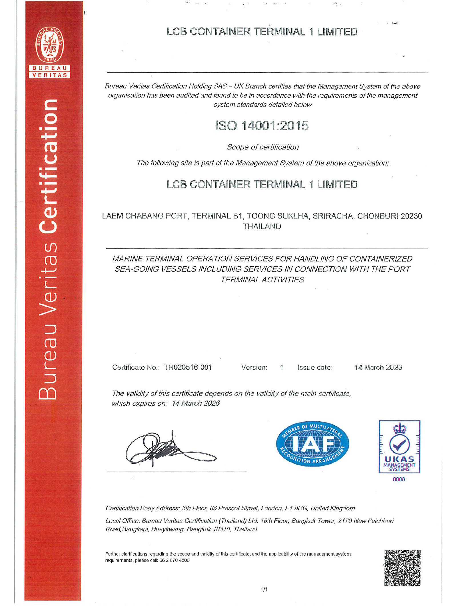2015 ISO 14001 (LCB1)